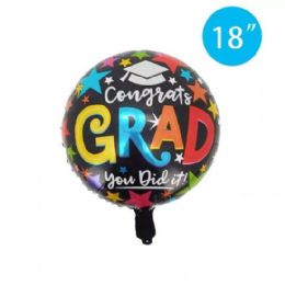 48 Bulk 18 Inch Congrats Balloon MultI-Colored Round