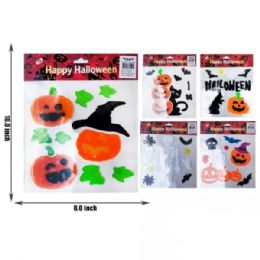 48 Bulk HALLOWEEN JELLY WINDOW STICKERS