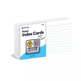 100 Bulk Ruled, White Index Card 3x5 100 Ct.