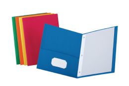 Bulk 2-Pocket Portfolio With 3 Prongs  Assorted 100 count,