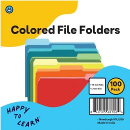 10 Bulk File Folder TwO-Tone Color 1/3 Cut Letter Size (100/bundle)