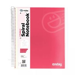 48 Bulk Spiral Notebook 5-Subject C/r 180 Ct., Red