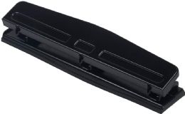 24 Bulk Heavy Duty Desktop 3-Hole Paper Punch, Black