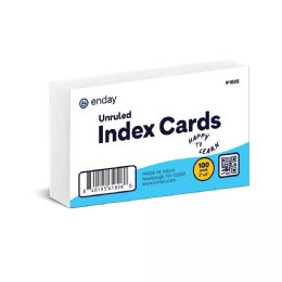 100 Bulk Unruled, White Index Card 3x5 100 Ct.