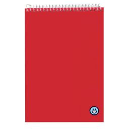 144 Bulk Notebook Spiral Poly Cover 5inch X 7inch 80 Ct Top Band Red