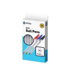 192 Bulk Ballpoint 4, Black 4, Blue 2, Red Stick Pen (10/count)