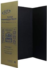 24 Bulk Trifold Poster Board 36inch X 48inch, Black Presentation Board