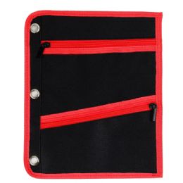 144 Bulk Jumbo Pencil Pouch 3-Pocket, Fit 3 Ring Binder