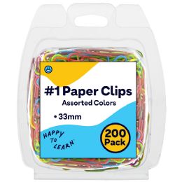 120 Bulk Paper Clips 33mm Colored 200-count