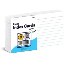 72 Bulk Ruled, White Index Card 4x6 100 Ct.