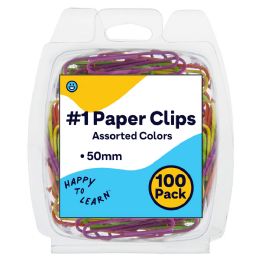 120 Bulk Paper Clips 50mm Colored 100-count
