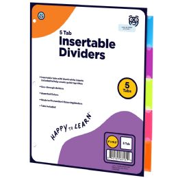 144 Bulk Binder Dividers With 5-Insertable Color Tabs