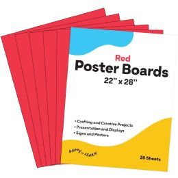 Bulk Poster Board, 22x28 , 25 Pack, Red