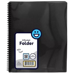 48 Bulk 8 Pocket Poly Folder With View, Black