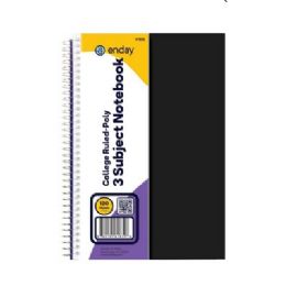 36 Bulk Spiral Notebook 3-Subject 6 X 9 Poly Cover 120 Ct., Black
