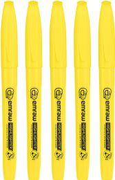 72 Bulk Pen Style Fluorescent Highlighter Yellow W/ Pocket Clip (4/count)