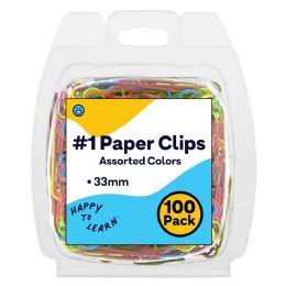 240 Bulk Paper Clips 33mm Colored 100 count