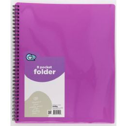 48 Bulk 8 Pocket Poly Folder With View Purple