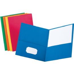 4 Bulk Paper 2-Pockets Portfolio  Light Blue 25 count