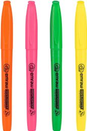 72 Bulk Pen Style Fluorescent Highlighter Asst Color W/ Pocket Clip (4/count)