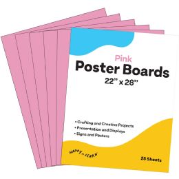 Bulk Poster Board, 22x28 , 25 Pack, Pink