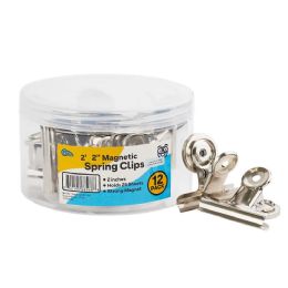 36 Bulk Magnetic Spring Clips, 2inch, 12 count