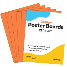 Bulk Poster Board, 22x28 , 25 Pack, Orange