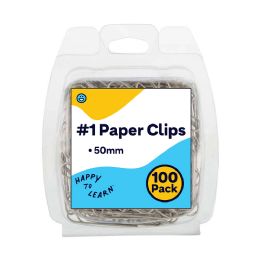 120 Bulk Paper Clips 50mm Metalic 100-count