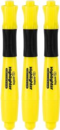 72 Bulk Desk Style Fluorescent Highlighters Yellow (3/count)