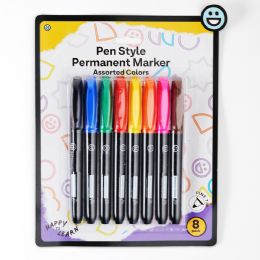 144 Bulk Permanent Marker Fine Tip Assorted Colors 8-count