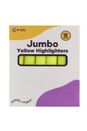 72 Bulk Jumbo Highlighters Yellow (12 count)