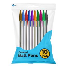 240 Bulk Ball Pen Multicolor Stick Pen 10 count