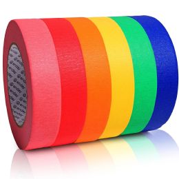 8 Bulk Masking Tape 1inch X 60 Yards Assorted Colors 6 count