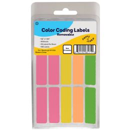 96 Bulk ColoR-Coding Removable Labels, 1/2inch X 1-3/4inch,(180/count)