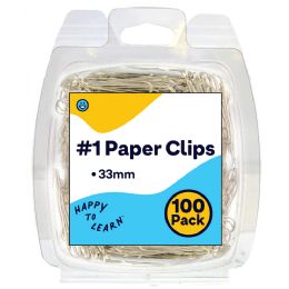 300 Bulk Paper Clips 33mm Metalic 100 count