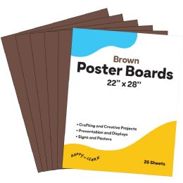 Bulk Poster Board, 22x28 , 25 Pack, Brown