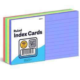 72 Bulk Ruled, Ast Color Index Card 4x6 100 Ct.