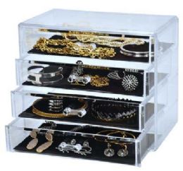6 Bulk Elle 4 Tier Jewelry Chest
