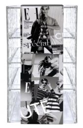 12 Bulk Elle Glacial 4 Tier Open Cosmetic Organizer Adjustable Shelves 3.9x7.9inch