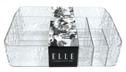 6 Bulk Elle Glacial Cosmetic Organizer 9.6 X 7.6 X 3.7 Inch