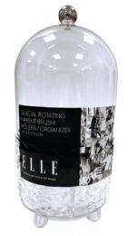 8 Bulk Elle Glacial Rotating Make Up Brush Holder Organizer 5.9 x 5.5 x 10 Inch