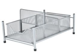 4 Bulk 3-Section SlidE-Out Cabinet Basket 15 X 10.5 X 5.5inchh