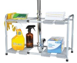 6 Bulk Expandable Under The Sink Shelf 2-Shelf Design With Removable Mesh Panels