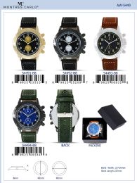 12 Bulk Men's Watch - 54493-B8 assorted colors