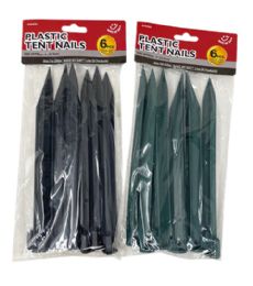 48 Bulk 6pc Plastic Tent Pegs