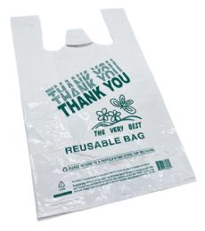 2 Bulk 200pc 13x7x21 Wht Premium Bags 57 Mic