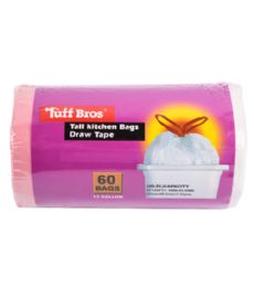 48 Bulk Trash Bag 13 Gallon 60ct Drawstring
