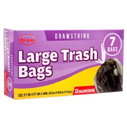 72 Bulk RI-Pac 33gal Trash Bag 7 Ct Drawstring