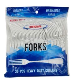 48 Bulk 36pc Heavy Duty White Fork