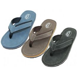 36 Bulk Men's Wave Comfortable Sport Thong Sandals